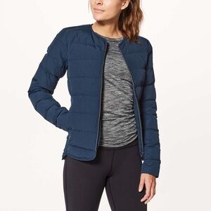 Lululemon Just Enough Puff Jacket Navy Blue 800-Fill Down Puffer Jacket Sz 8